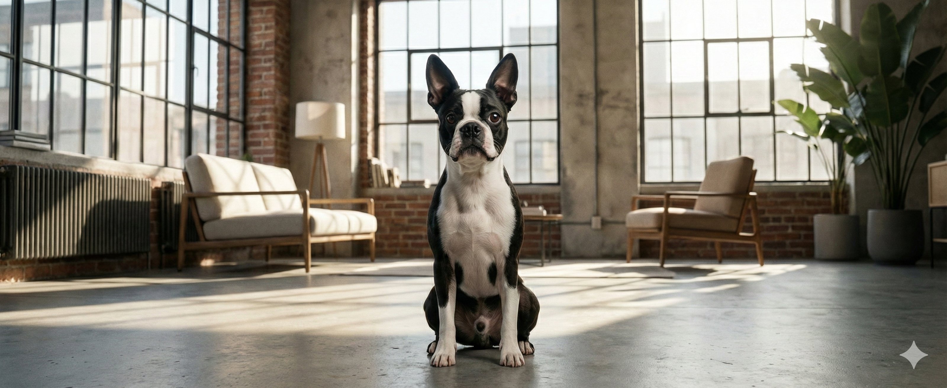 タキシード模様が美しいボストン・テリア